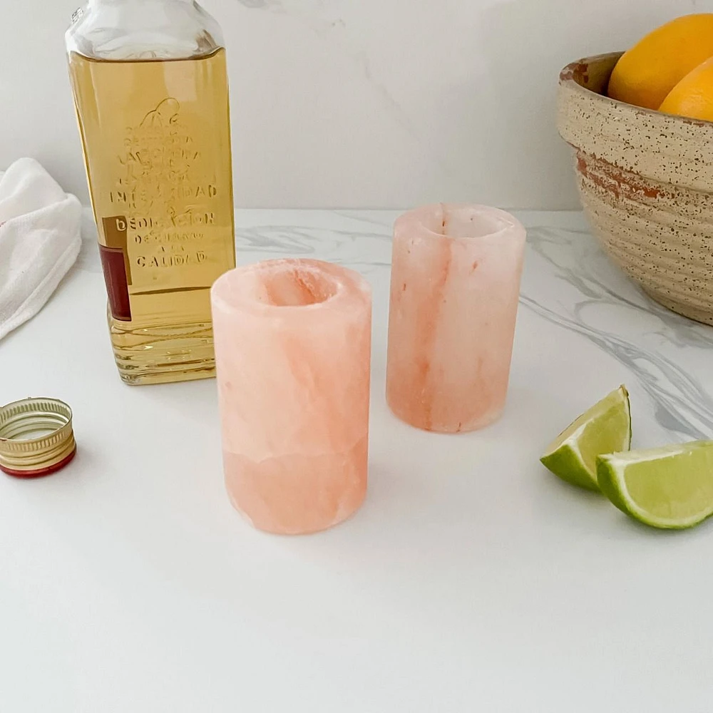 Set of 2 Himalayan Salt Shot Glasses by Final Touch