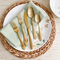 Gold-Plated 20-Piece Flatware Set by David Shaw