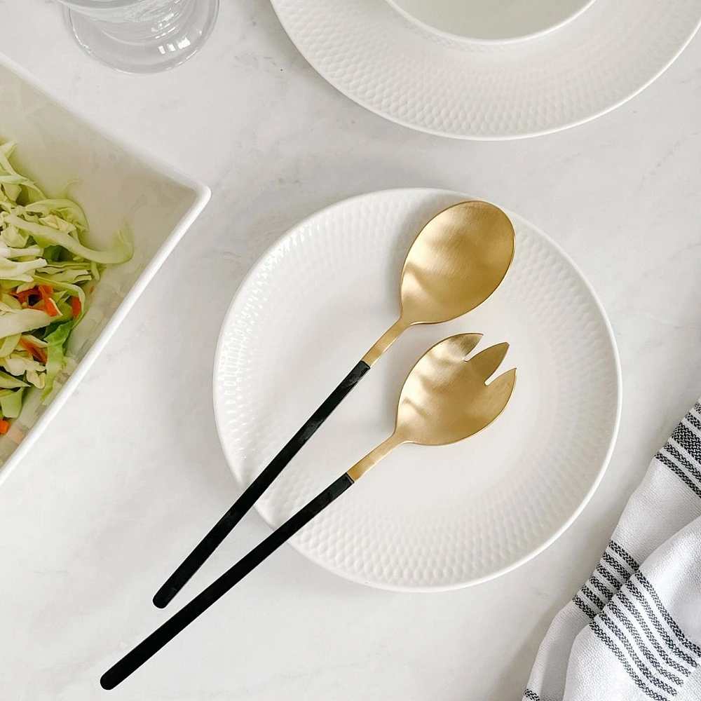 Kimono Set of 2 Gold Salad Servers