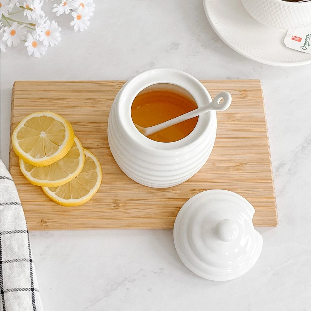 Honey Pot with Lid & Spoon by Maxwell Williams