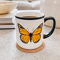 Butterfly Black-Rimmed Mug