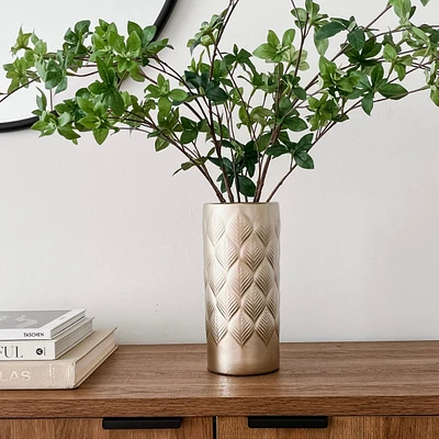 Aspen Embossed Leaf Vase by Torre & Tagus