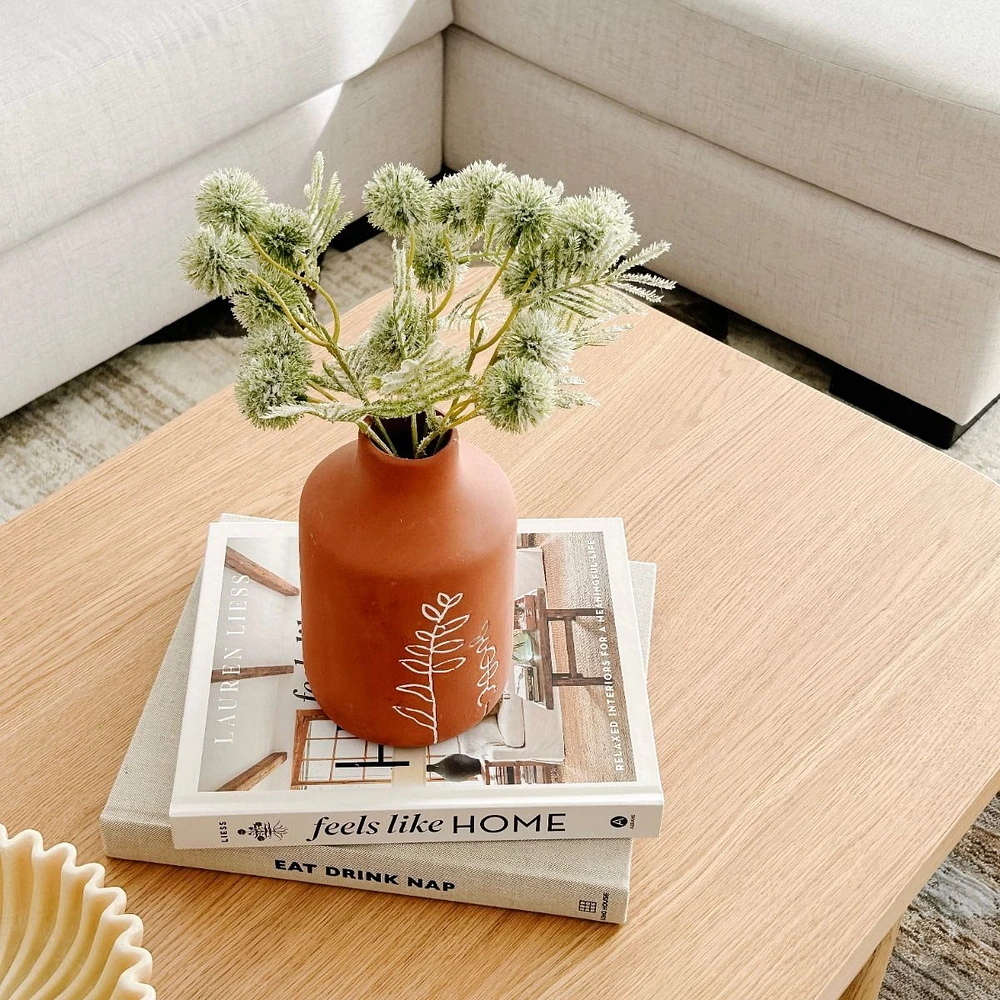 Large Porcelain Vase with terracotta finish