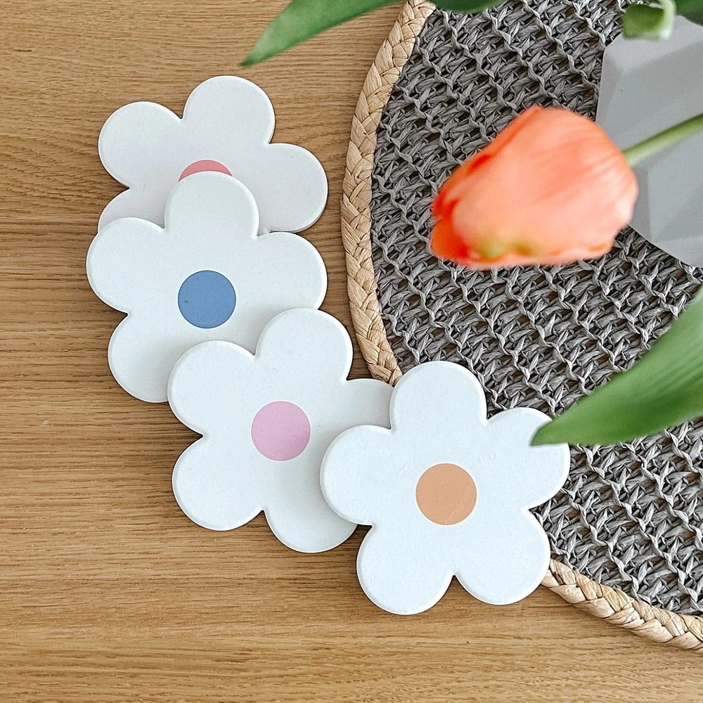 Set of 4 Daisy Coasters