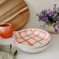 Milo Checkered Stoneware Pasta Bowl