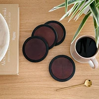 Set of 4 Acacia Wood Round Coasters by Final Touch