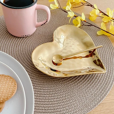 Heart-Shaped Plate - Gold