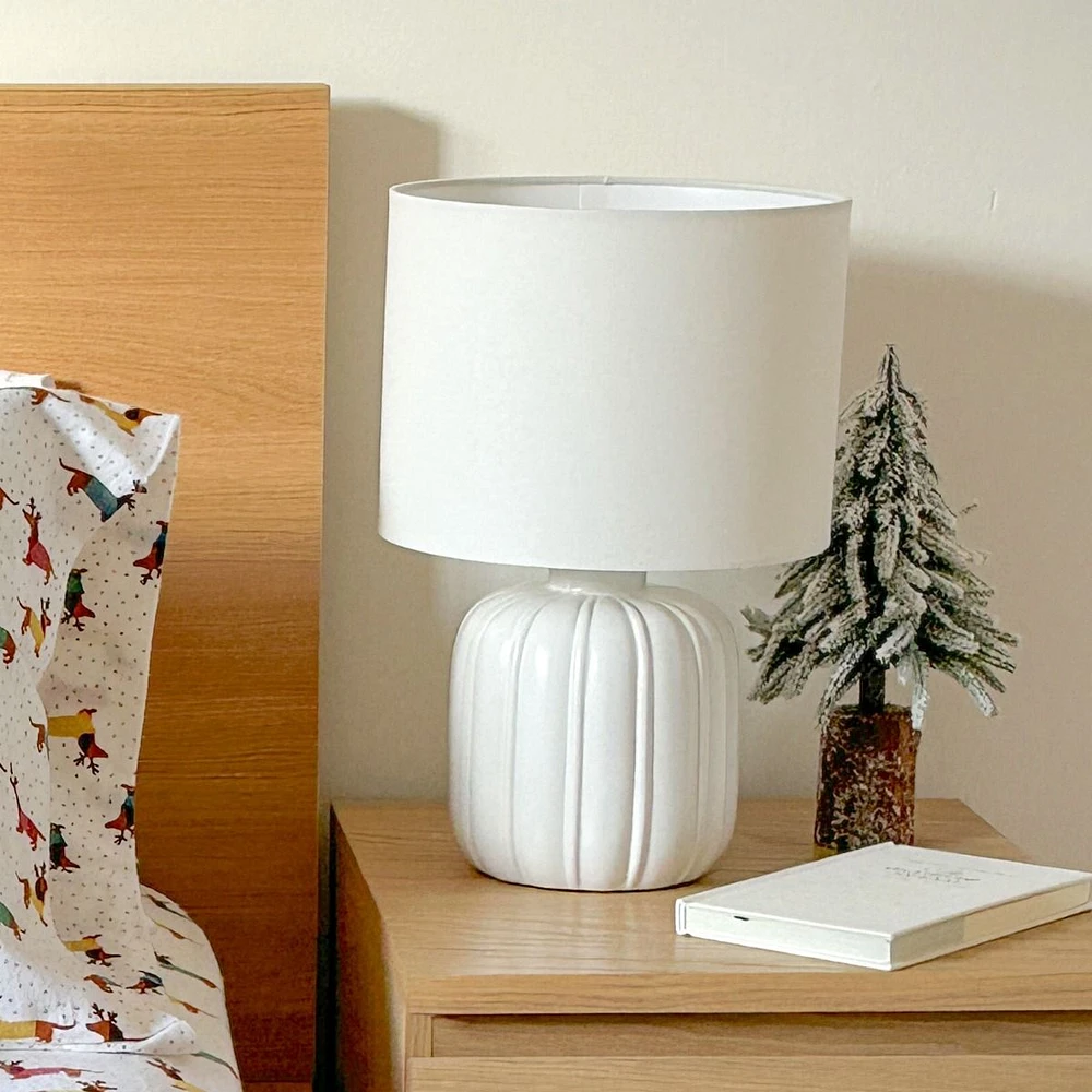 Shana Ceramic Table Lamp with Pumpkin Shaped Base