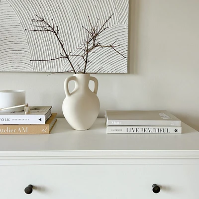 Soft White Grecian Vase by Natural Living