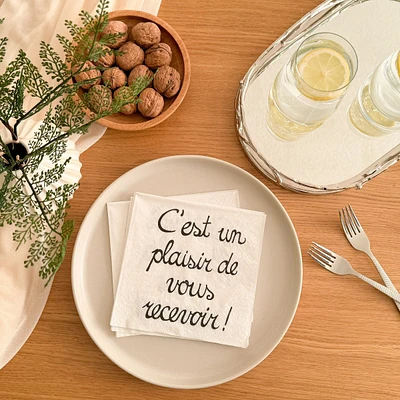 Serviettes de table « Un Plaisir » - Paquet de 20