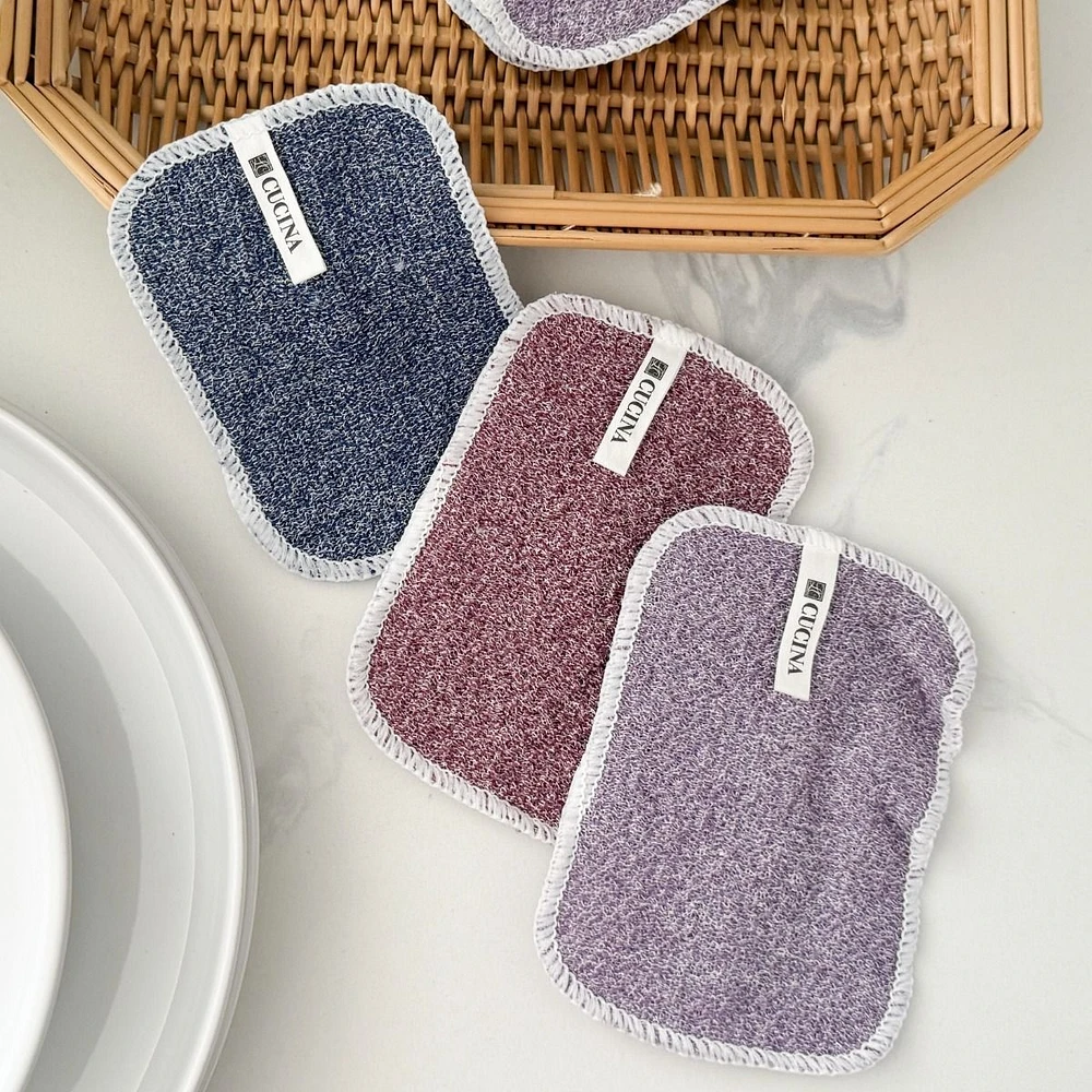 Dish Scrubber, 3 Pieces - Blue/Lavender/Polignac