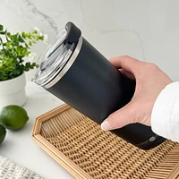 Black Aqualina Tumbler with Built in Straw by asobu