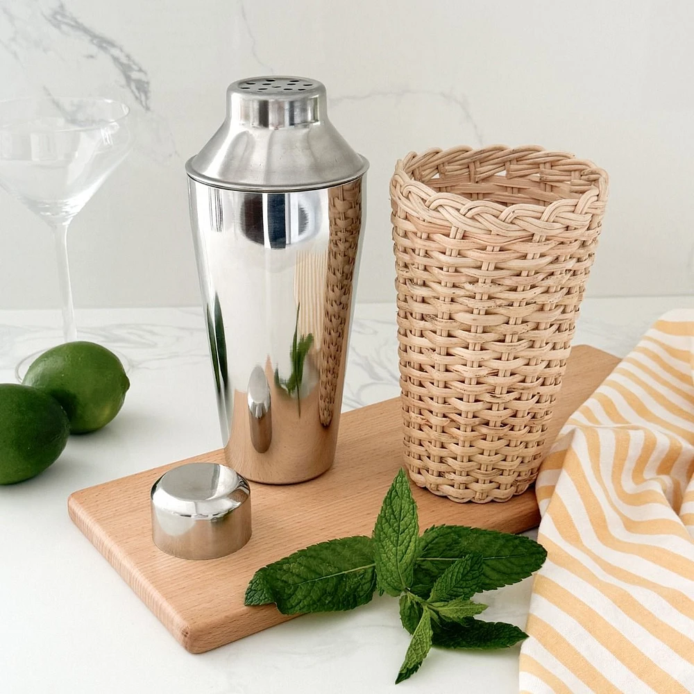 Rattan Cocktail Shaker by David Shaw