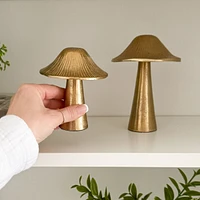 Decor Ribbed Mushroom - 4", Gold Metal