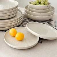 Uno Speckle Assiette Nature par ICM - 17 cm 