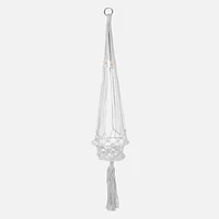 Macramé Hanging White Planter Holder