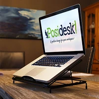 Adjustable Folding Laptop Stand with 3 Angle Positions and Mesh Back for Heat Ventilation