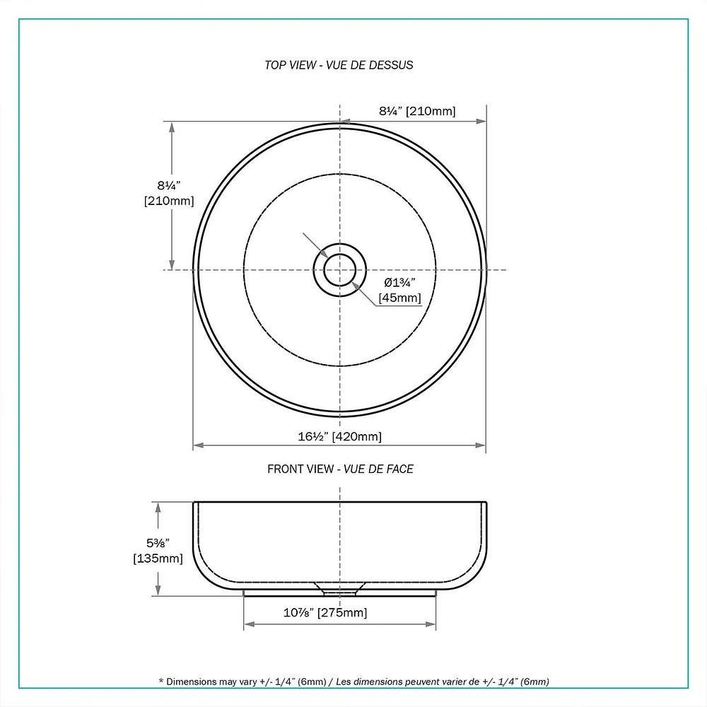 Renly Round Above-Counter Ceramic Basin