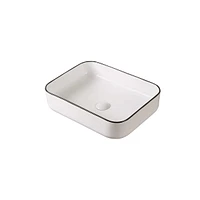 Renly lavabo rectangulaire en céramique posé