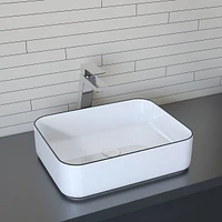 Renly lavabo rectangulaire en céramique posé