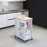 Sally Kitchen Island on Wheels - White