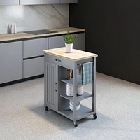 Sally Kitchen Island on Wheels - Grey