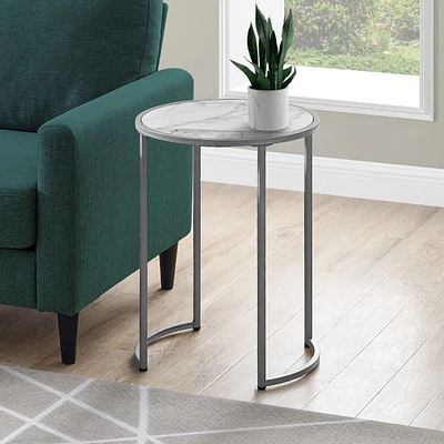 Sarah Accent Table - White/Silver