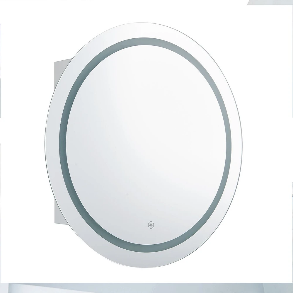 Sherman Stainless Steel Round Medicine Cabinet with LED Mirror