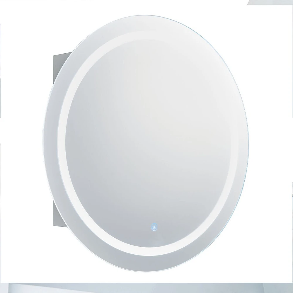 Sherman Stainless Steel Round Medicine Cabinet with LED Mirror