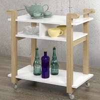 Sole Kitchen Cart - White / Oak
