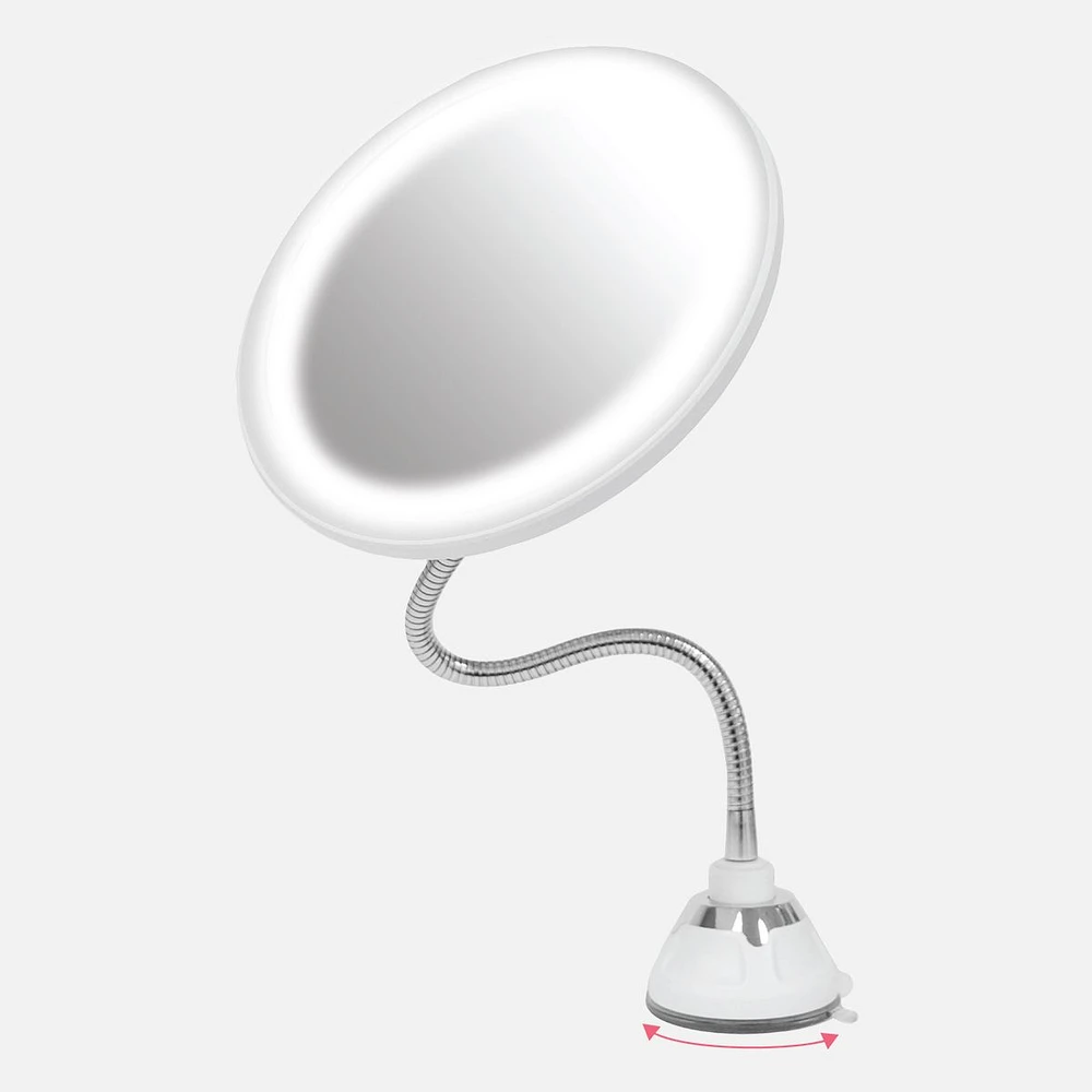 Super Suction Gooseneck LED Vanity Mirror