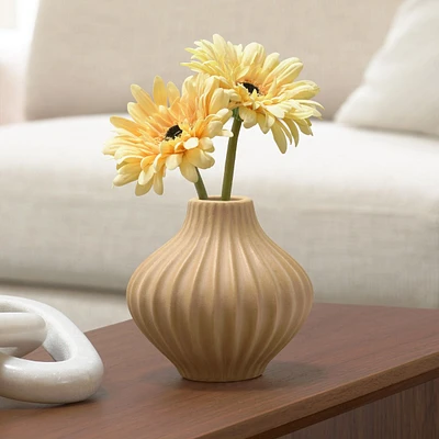 Vase gourde court sandstone « Anna » 4,5 po par Torre & Tagus