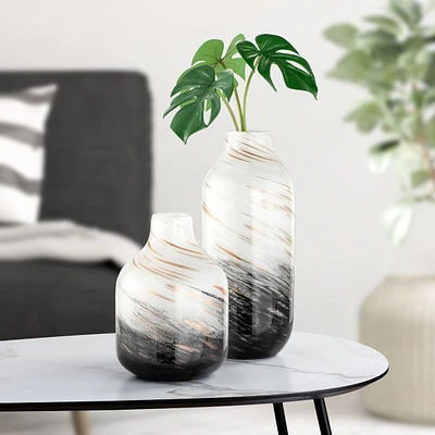 Vase en verre tourbillon « Galaxy » de 13,5 po par Torre & Tagus