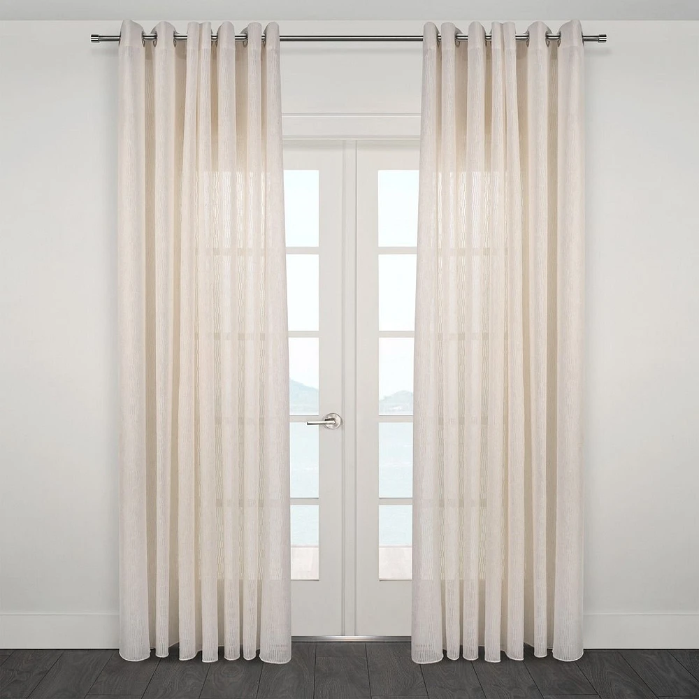 Taranto Semi Sheer Jacquard Grommet Curtain