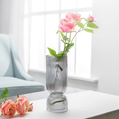 Cascade Smoke Lustre Glass Vase by Torre & Tagus