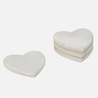 Set of 4 Marble Heart Coasters