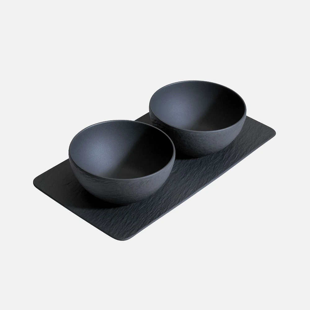 Ensemble pour condiments de 3 pièces  « Manufacture Rock » par  Villeroy & Boch