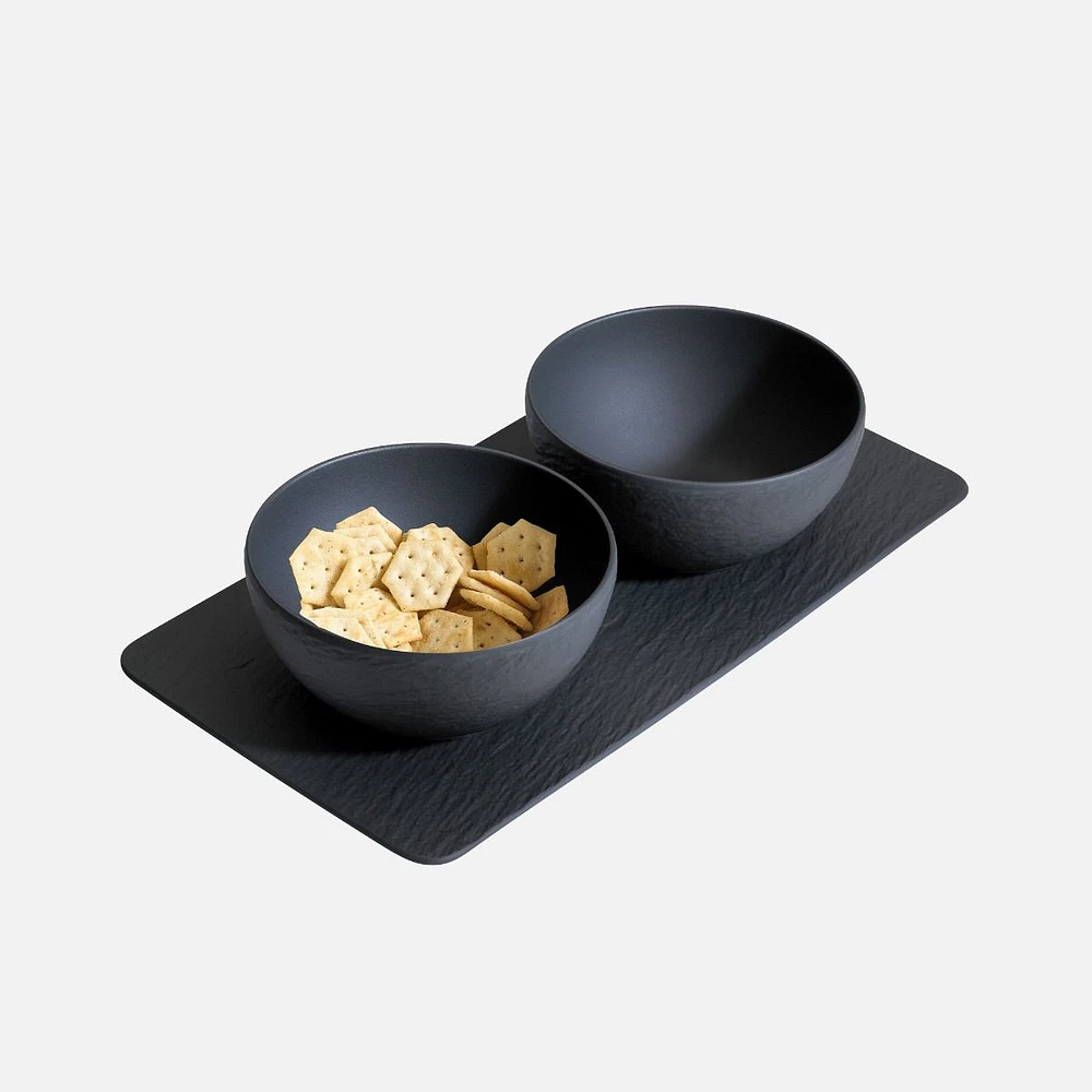 Ensemble pour condiments de 3 pièces  « Manufacture Rock » par  Villeroy & Boch