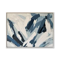 Veil White and Blue Abstract Painting