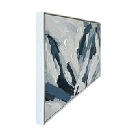 Veil White and Blue Abstract Painting