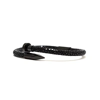 Luenzo Exotic Stingray Black Leather with Black Nail Bracelet