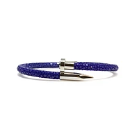 Luenzo Exotic Stingray Electric Blue Leather Nail Bracelet