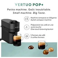 Machine à café et espresso à capsule Nespresso® Vertuo POP+ par De'Longhi - Noir réglisse