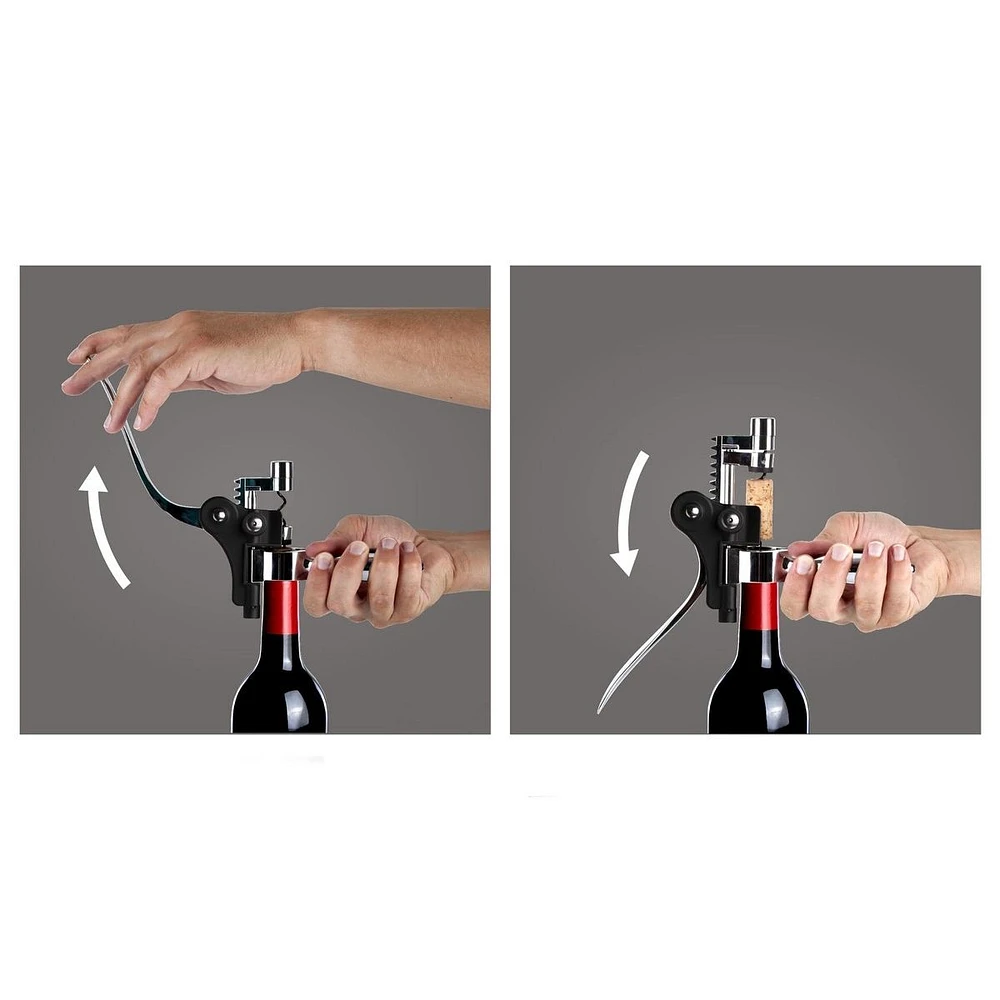 Vacu Vin Lever Horizontal Corkscrew - Black