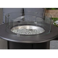 Pare-vent rond pour table-foyer