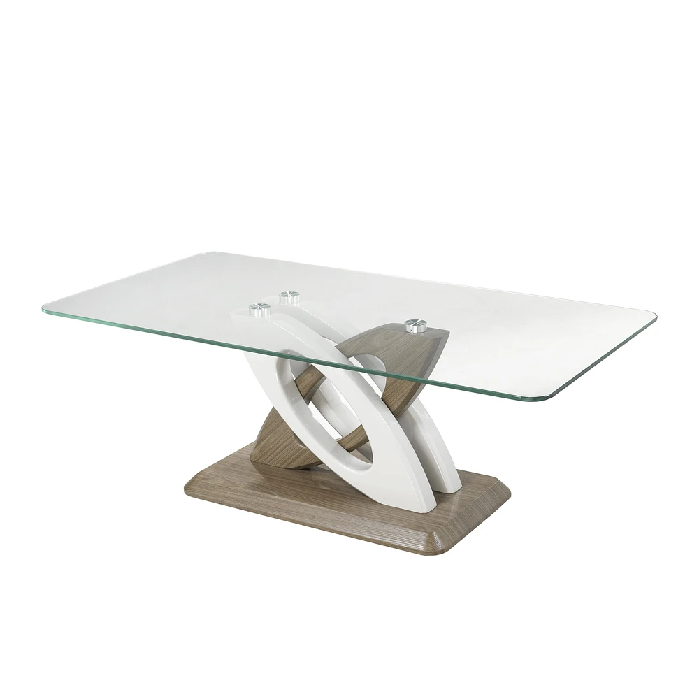 Table basse « Toscane » - Blanc/noyer