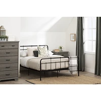 South Shore Furniture Versa Queen Metal Platform Bed Pure Black