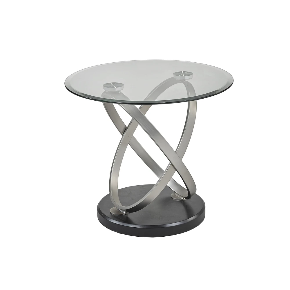 Kona End Table - Silver/Black