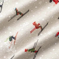 Skis and Snow Flannel Sheet Set