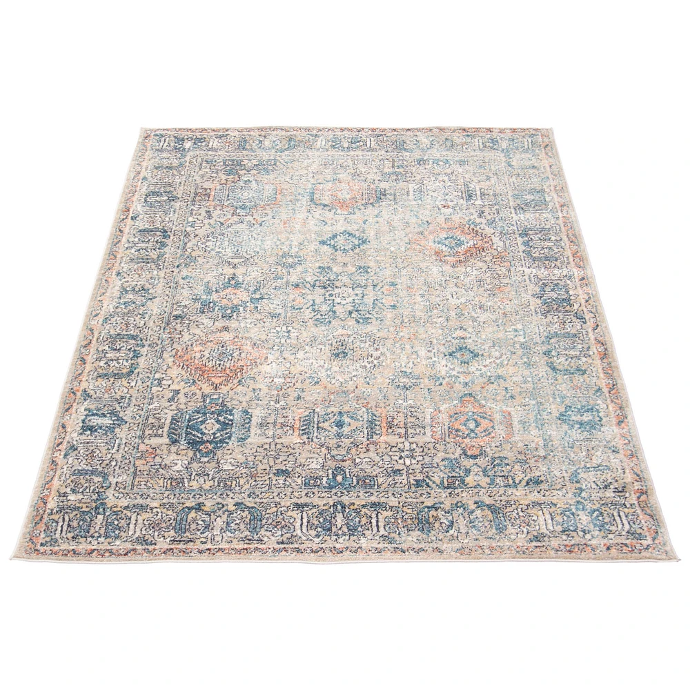 Serenity Blue, Grey Rug